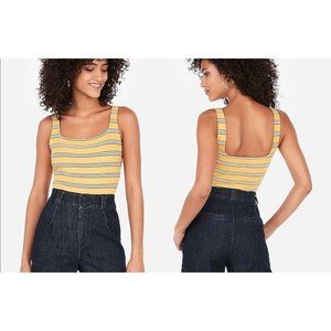 Express Striped Square Neck Thong Bodysuit XL